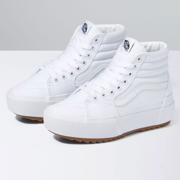 Vans Shoes - Vans Sk8-Hi Stacked white high top go hike canvas sneakers tennis shoes 6